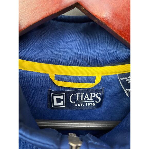 Chaps‎ Sweater Jacket Mens XXL blue 1/4 zip pullover pockets Golf Casual - Picture 3 of 8